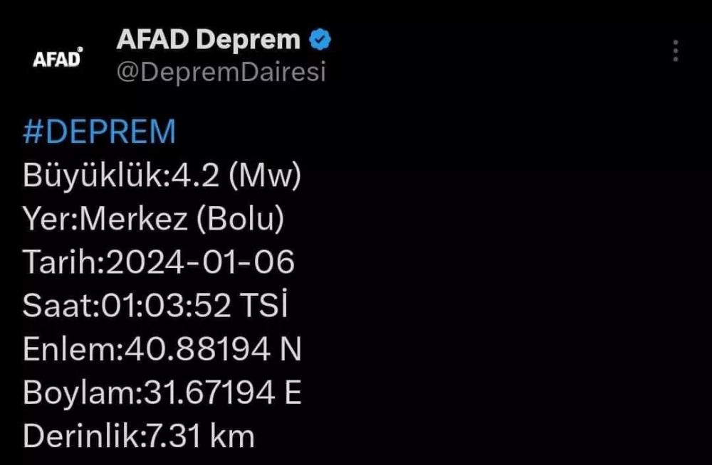 DEPREM OLDU!